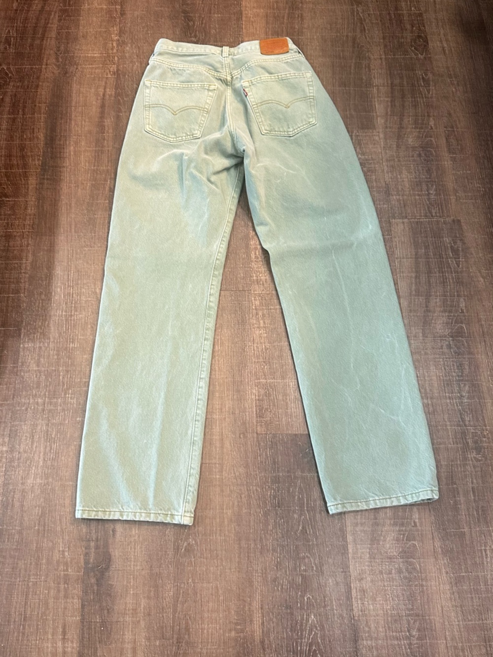 Levi's 501 Straight Leg Sage Green Button Fly Size 27 - Picture 2 of 9